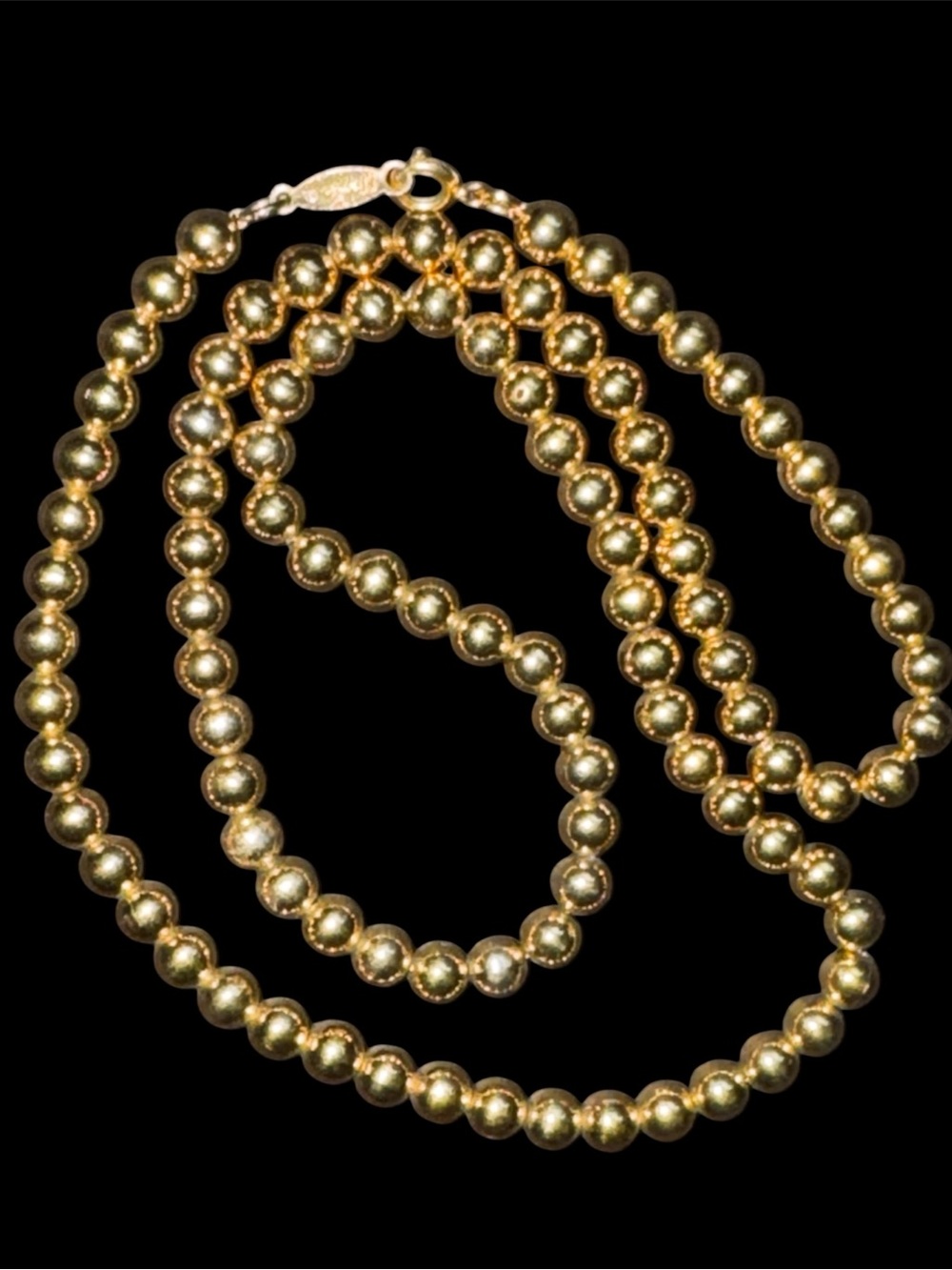Vintage Napier Gold Ball Bead Necklace